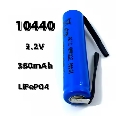 10440 LiFePO4 Battery 3.2V 350mAh AAA with Solder Tabs for Flashlight Power Bank Electric Toothbrush
