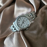 TISSOT 1853 ROMAN INDEX SIMPLE DIAL SILVER BANGLE DATE QUARTZ ORIGINAL SWISS MADE BRACELET GELANG WA