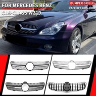 Glossy Black GTR Style Grille For Mercedes Benz CLS-Class W219 2005-2008 CLS350 CLS550 CLS63 AMG Dia