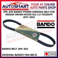 4PK-820 Bando Power Steering Belt For Nissan Urvan NV350 E26 2.5 YD25DDTI 2017-2022