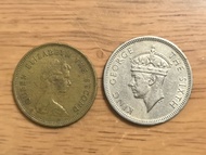 1951＆78年香港英女皇及英皇喬治六世伍毫2枚