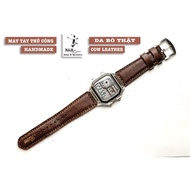 Handmade RAM Leather 1981 Genuine Leather Watch Strap for Casio AE 1200 WHD and Super Durable 18mm R