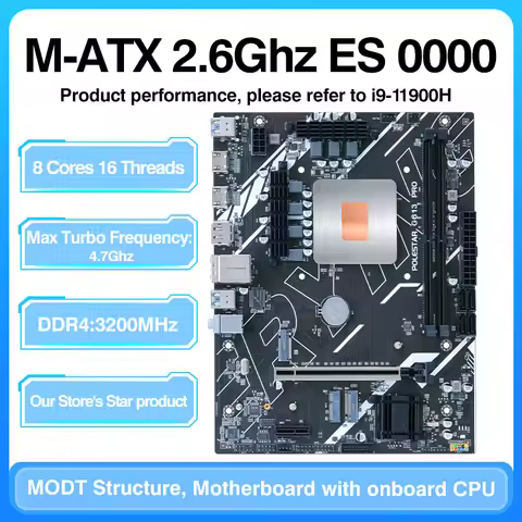 DIY Gaming Computer Motherboard with Onboard 11th Kit IntelCore CPU 0000 ES 2.6GHz (Refer to Kit i9 