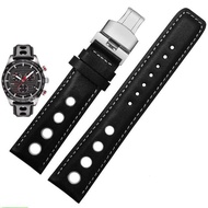 ♔สายหนังแท้สำหรับ Tissot กีฬาแข่งชุด PRS516 T91 1853ชั้นบน Cowhide นาฬิกาวง20มิลลิเมตรสำหรับ Chopin 