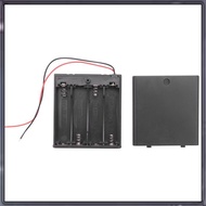 [A Z T K] ON/OFF Switch 5.5" Leads Battery Holder Box Case for 4 x 1.5V AA Batteries