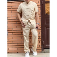 MEN'S LEADER MODEL, Pagoda outfit, men's short-sleeved suit, men's suit