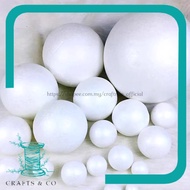 White Round Polystrene Ball / Polystyrene Craft Foam Ball / Polyfoam Ball / Gabus Bola Pelbagai Size