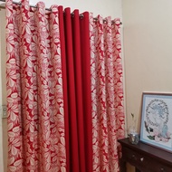 CA55Y - Guava Red Mid Sold Per Pc Or 3in1 Set Ring Curtain ( 5ft - 152cm To 7ft - 213cm )