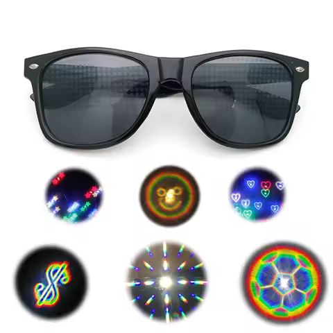 Diffractive Optical Fireworks Glasses Special Effect Sunglasses Dance Light Show Female Glasses Star