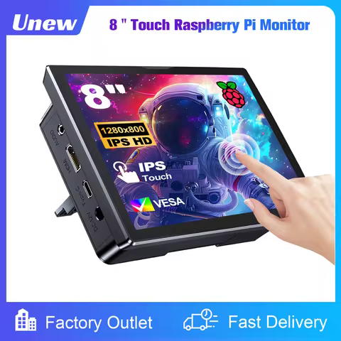 8 inch Raspberry Pi 5 4 Monitor LCD Dispaly 1280x800 16:10 Touch Screen HDMI USB for DIY Pi 4 3 Buil