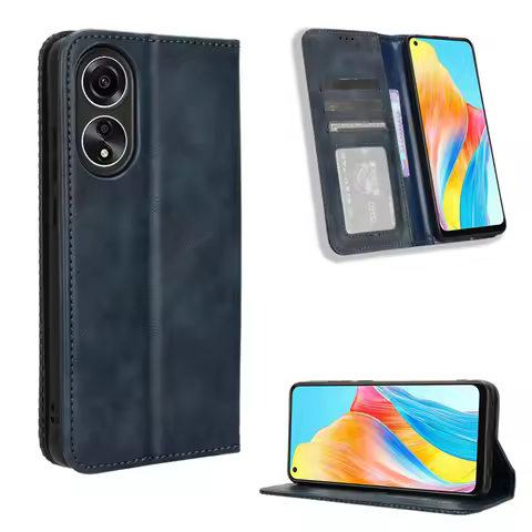 For OPPO A78 4G luxury magnetic buckle retro pattern leather case for OPPO A78 5G A96 5G A96 4G A77 