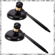 (DKCZ) 2X Wooden JudgeS Gavel Auction Hammer with Sound Block for Attorney Judge Auction Handwork