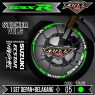 SUZUKI GSX R Rim Cutting Sticker - Motorcycle Rim Cutting Sticker List Accessories GSX R 150 Rim Tri
