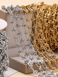 1m/39.37 Inch Stainless Steel Round Wire Knotted Chain - Ideal For DIY Jewelry Extension Chains Suit