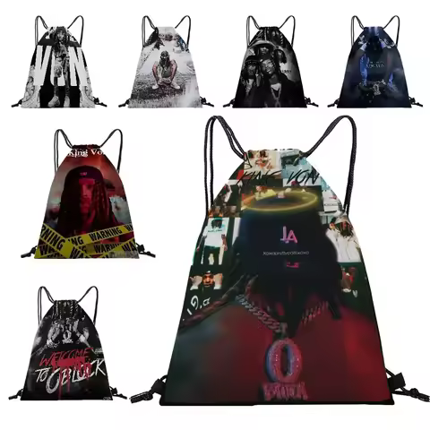 K-King Grandson Von Rapper Drawstring Backpack Bags Sack Pack Tote Storage Polyester Bag Bulk For Sp