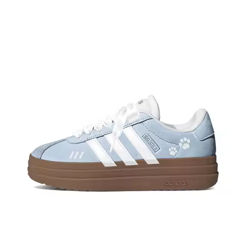 Adidas VL Court Bold German Army Trainers Women's Low Top White/Brown KJ6857(Team204-)
