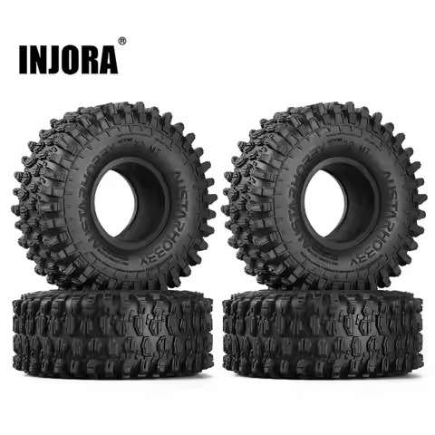 INJORA 4PCS 130*46MM 2.2 Rubber Terrain Tyre Wheel Tires for 1/10 RC Rock Crawler Axial SCX10 RR10 W