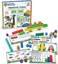 Learning Resources MathLink Cubes Kindergarten Math Activity Set: Dino Time! Educational Counting To