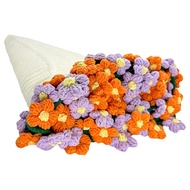 cod Handmade Crocheted Blanket Breathable Flower Bouquet Blankets Hand Knitted Rose Blanket for Sofa