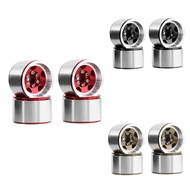 4PCS 1.0 Inch Aluminum Alloy Beadlock Wheel Hub Rims for RC Crawler Car Axial SCX24 1/18 TRX4M Wheel