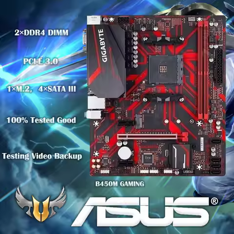 Gigabyte GA B450M GAMING B450 /2-DDR4 DIMM /M.2 /USB3.1 /Micro-ATX /Max-32G Double Channel AM4 Mothe