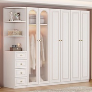 Nordic Solid Wood Wardrobe Storage Cabinet Wardrobe With Drawers Small Wardrobe 1/2/3/4/5 Doors Ward