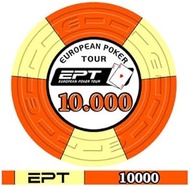 EPT Ceramic EPT European Poker Tour Replica First Season Value 10000 Blister Pack of 25 Chips Weight