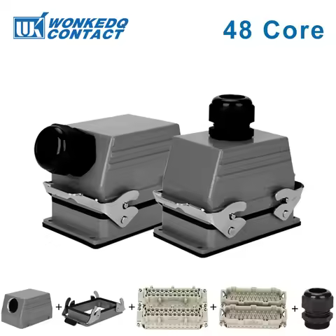 HDC-HE-48 Core WHE48 Waterproof Heavy Duty Connector Top/Side Enrty Insert 16A 500V Rectangular Wiri