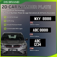 Acrylic 2D Plate Kereta Custom Number Plate DS Brand M2