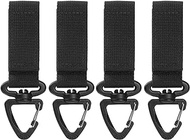 TRIWONDER Tactical Molle Key Ring Gear Belt Keeper Keychain Molle Accessories Glove Holder Strap Nylon Webbing Buckle for Tactical Backpack (01 Black - 4 Pack)