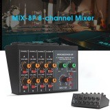 Professional 8 Channel Studio Microphone Audio Mixer Home Karaoke Sound Mixing Amplifier Amp