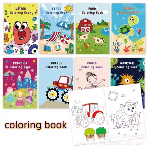 Coloring Book 3-6 Old Children's Cartoon Doodle Painting Coloring Book Animal Themed Early Education