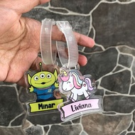 GANTUNGAN Bag TAG NAME TAG CUSTOM Acrylic BAG Hanger BAGTAG NAME TAG