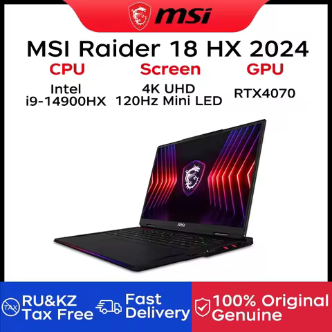 2024 MSI Raider 18 HX Gaming Laptop 18 Inch 4K UHD 120Hz Mini LED Screen Notebook i9-14900HX 32GB 2T