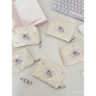 [Ready Stock] 6223 Quilted Quilted Wallet Soft Document Bag Card Holder Storage Bag Student ID Card 