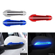 FAUSE 2Pcs Car Reflective Sticker Rearview Mirror Luminous Stickers Car Door Protection