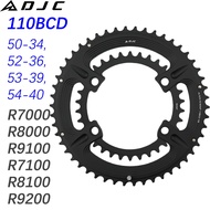 DJC Road Bike Chainring 110bcd 4 Bolts Oval Round 2x Chainring Double 52t 36t 54t 40t for Shimano R7