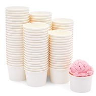 Juvale 100-Pack Disposable Paper Ice Cream Cups, 5oz Dessert Bowls for Sundae Bar, Frozen Yogurt (Wh