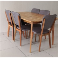 SOLID WOOD TABLE WITH CHAIR - 120 x 60cm & 150 x 90cm