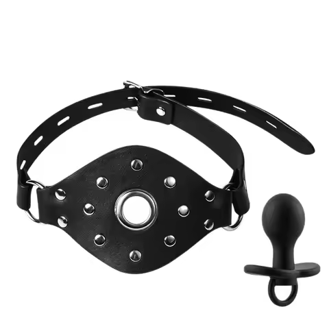 BDSM Adult Games Fetish Mouth Harness Cosplay Bondage Slave Leather Rivets Restraints MUQU Brand Bla