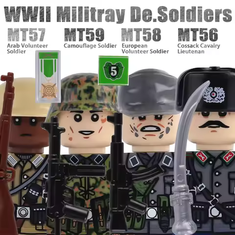 WW2 Military Camouflage Volunteer Soldiers Figures Building Blocks Helmet Accessories Army Infantry 