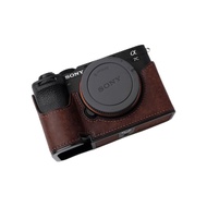 Iborrys - Camera Specialized Genuine Leather Half Case for Sony A7C Mark II A7C2 A7CR Alpha 7C II 7C