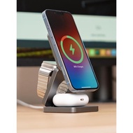 適用applewatch三星手表蘋果15ProMax三合一無線充電器手機iWatchS9充電底座磁吸快充AirPods耳機支架鋁合金