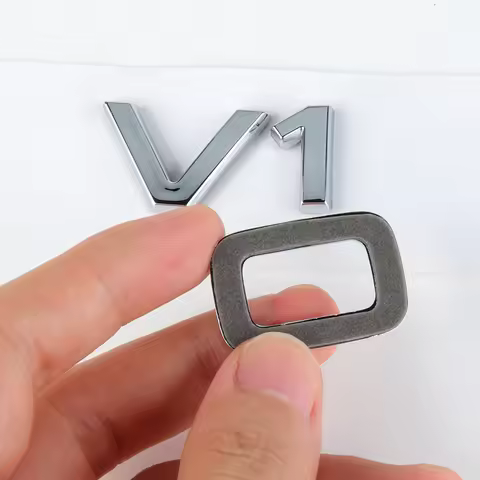Car Styling 3D Metal Badge V10 2.0T V8T TFSI 1.8T Logo Sticker Emblem Center Cover For Audi B8 A3 8P