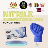 [OneStopPPE] Nitrile Powder Free Examination Medical Grade Disposable Gloves Sarung Tangan Getah KKM