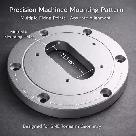 Matte Aluminum Tonearm Board For SME 3009 3010 3012, Precision Slot For Garrard & Custom Plinths