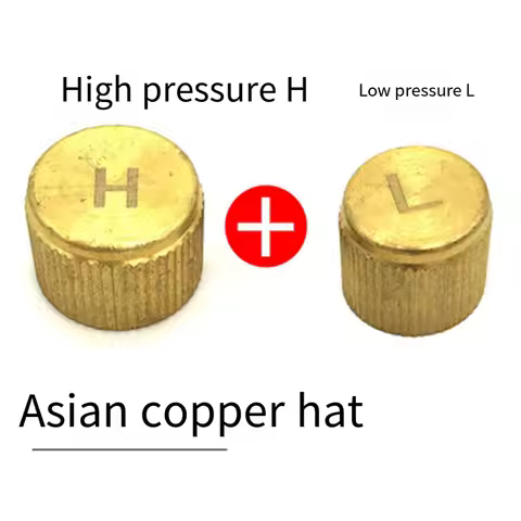 00 2pcs Car Air Conditioner A/C Valve Core Cap For R134a Brass High Low Side Port Dust Cover Auto Hi