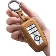for Ford Key Fob Cover Leather Key Case Holder Keychain Compatible with Bronco F150 Explorer Mustang