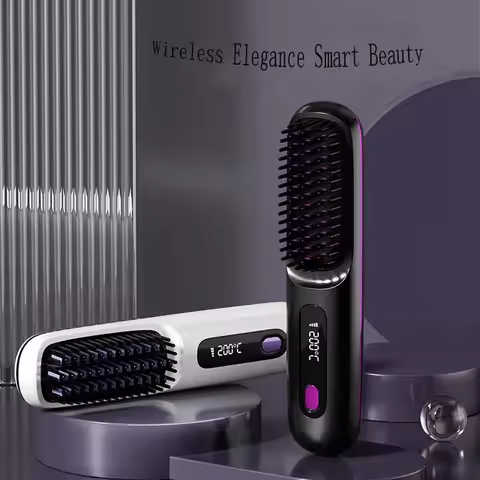 Electric LCD Usb charging straight hair comb portable and fashionable negative ion straight hair com
