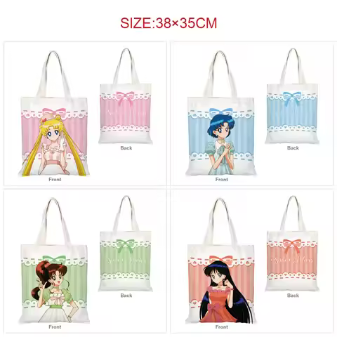 Anime Sailor Moon Canvas Bag Kawaii Cartoon Shopping Bag Canvas ShoulderBag Tsukino Usagi Mizuno Ami
